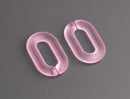 1ft Frosted Ballet Pink Chain Links, 31mm, Matte Acrylic, Chunky Oval Cable