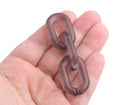 1ft Frosted Black Plastic Chain Links, 31mm, Matte, Dark Gray Colored, For Crafts