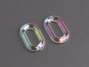 1ft Opal Clear Acrylic Chain Links, 27mm, Iridescent, Paperclip Connectors