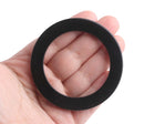 1 Large Black Ring, Round Connectors for Purse Hardware, Swimswuit Rings, Bikini Tops and Macrame, Acetate Plastic, 2.75" Inch