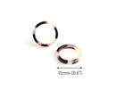 4 Ultra Thin Rings in White Tortoise Shell, Small Closed Jump Rings, Seamless, Cellulose Acetate, 15mm