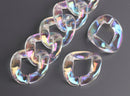 1ft Large Opal Clear Acrylic Chain Links, 40mm, Iridescent, Cute Kawaii, Jewelry Findings