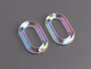 1ft Large Opal Clear Acrylic Chain Links, 38mm, Iridescent Rainbow, Cute Kawaii
