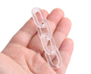 1ft Frosted Acrylic Chain Links, 27mm, Matte White Crystal, Paperclip Connectors