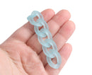 1ft Frosted Ice Blue Plastic Chain Links, 23mm, Pastel Kawaii, For Clog Shoe Chains