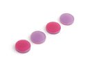 4 Pink and Purple Cabochons, Resin Flatbacks with No Holes, Stud Earring Blanks, Acetate Plastic, 12mm