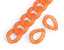 1ft Frosted Orange Acrylic Chain Links, 23mm, For Do It Yourself Sunglass Chains