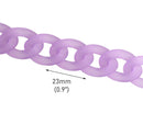 1ft Frosted Lilac Purple Acrylic Chain, 23mm, Plastic Cuban Twists, Pastel Kawaii