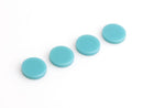 4 Turquoise Blue Cabochons, Flat Round Slice, Stud Earring Blanks, Resin Slab, Cellulose Acetate, 12mm