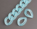 1ft Frosted Ice Blue Plastic Chain Links, 23mm, Pastel Kawaii, For Clog Shoe Chains