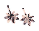2 Japanese Maple Leaf Charms in Blonde Tortoise Shell, Extra Long Earring Pieces, Acrylic Acetate, 50 x 35mm