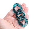 1ft Extra Large Acrylic Chain Links in Blue Tortoise Shell, 40mm, Super Chunky