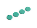 4 Emerald Green Charm Beads, Tiny Round Circles, Disc Blanks with 1 Hole, Acrylic, 12mm