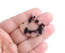 2 Boho Open Paddle Charms in Blonde Tortoise Shell, Large Resin Pendant, Teardrops, Acetate, 35 x 33.5mm