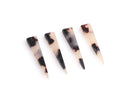 4 Spike Charms in Blonde Tortoise Shell, Dagger Charms, Long Triangle Drops, Acetate Acrylic, 28.5 x 6mm