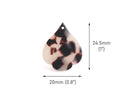 4 Boho Spade Charms in Blonde Tortoise Shell, Modern Teardrop Blanks for Earrings, Las Vegas Casino, Acetate, 24.5 x 20mm