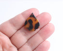 4 Boho Spade Charms in Tortoise Shell, Geometric Teardrop Blanks for Engraving and Earrings, Las Vegas Casino Acetate, 24.5 x 20mm
