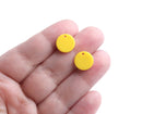 4 Lemon Yellow Charms, Round Circles, Affordable Blanks, Acetate, 12mm
