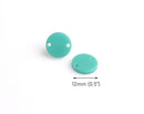 4 Mint Green Link Charms, 2 Holes, Plastic Discs for Jewelry Making and Crafts, Acrylic, 12mm