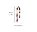 4 Arch Charms in Blonde Tortoise Shell, Two Bars, Modern Charms for Earrings, Acetate Acrylic, 28.5 x 6mm