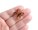 4 Celtic Knot Charm Connectors in Tortoise Shell, Eternity Knot Link, Acetate Plastic, 24mm