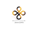 4 Celtic Knot Charm Connectors in Tortoise Shell, Eternity Knot Link, Acetate Plastic, 24mm