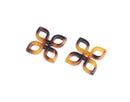 4 Celtic Flower Beads in Tortoise Shell, Four Cardinal Directions, Infinity Knot Earring Lings, Plastic Stars, Acetate, 24mm