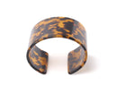 1 Wide Cufff Bracelet in Tortoise Shell, Designer Women's Bracelet, Small Wrist Size Only, Cellulose Acetate