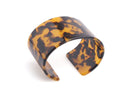 1 Wide Cufff Bracelet in Tortoise Shell, Designer Women's Bracelet, Small Wrist Size Only, Cellulose Acetate