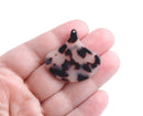 2 Boho Paddle Charms in Blonde Tortoise Shell, Large Resin Pendant, Plastic Engravable Blanks, Acetate, 35 x 33.5mm