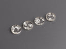 4 Crystal Clear Acrylic Charms with 1 Hole, Silver Foil Flakes, Tiny Round Discs, 12mm