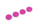 4 Mini Disc Charms in Purple Magenta, Neon Plastic Beads, Small Basic Circles, Acrylic, 12mm