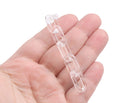 1ft Small Crystal Clear Acrylic Chain with Paperclip Links, 20mm, Transparent