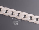 1ft Ethereal Cloud White Acrylic Chain Links, 23mm, Translucent Lucite, Fairy Kei