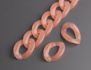 1ft Ethereal Coral Red Acrylic Chain Links, 23mm, Translucent, J-Fashion Decora Kei