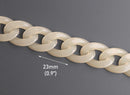 1ft Ethereal Yellow Ivory Acrylic Chain Links, 23mm, Semi-Transparent, Yume Kawaii Fashion