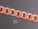 1ft Ethereal Coral Red Acrylic Chain Links, 23mm, Translucent, J-Fashion Decora Kei