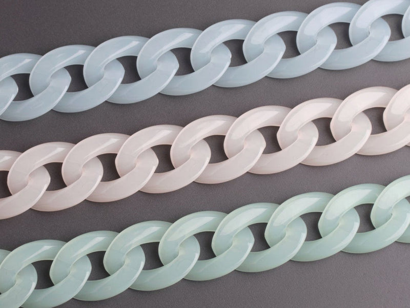 1ft Ethereal Acrylic Chain Links in Ocean Breeze with 3 Color Options, 23mm