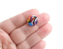 4 Small Round Charms in Rainbow Confetti, Earring Drop Blanks, Acetate, 15mm