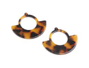 2 Egyptian Charms in Tortoise Shell, Modern Geometric Pendants for Earrings, Acetate, 37.5 x 32mm