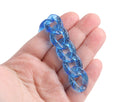 1ft Glitter Acrylic Chain Links in Open Ocean with 3 Color Options, 23mm