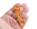 1ft Glitter Acrylic Chain Links in Orange, 23mm, Transparent, For Clog Shoe Chains