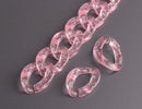 1ft Glitter Acrylic Chain Links in Soft Pink, 23mm, Transparent, J-Fashion Fairy Kei
