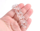1ft Glitter Acrylic Chain Links in Crystal Clear, 23mm, Transparent, For Costume Jewelry