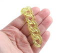 1ft Glitter Acrylic Chain Links in Yellow, 23mm, Transparent, For Big Bold Necklaces