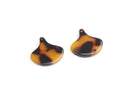 4 Mini Paddle Charms in Tortoise Shell, Tiny Earring Pieces, Plastic Teardrops, Acetate, 17 x 16mm