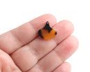 4 Mini Paddle Charms in Tortoise Shell, Tiny Earring Pieces, Plastic Teardrops, Acetate, 17 x 16mm