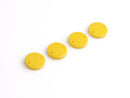 4 Lemon Yellow Bead Connectors, Flat Circle Discs with 2 Holes, Acetate, 12mm