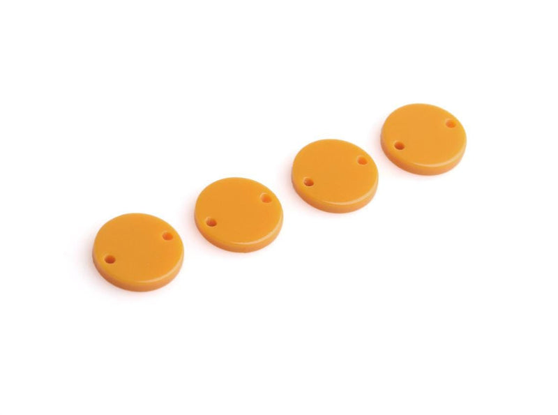 4 Butterscotch Orange Round Links, Plastic Jewelry Making Connectors, Acrylic, 12mm