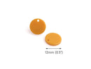 4 Butterscotch Orange Charm Beads, Small Round Discs with 1 Hole, Acrylic, 12mm